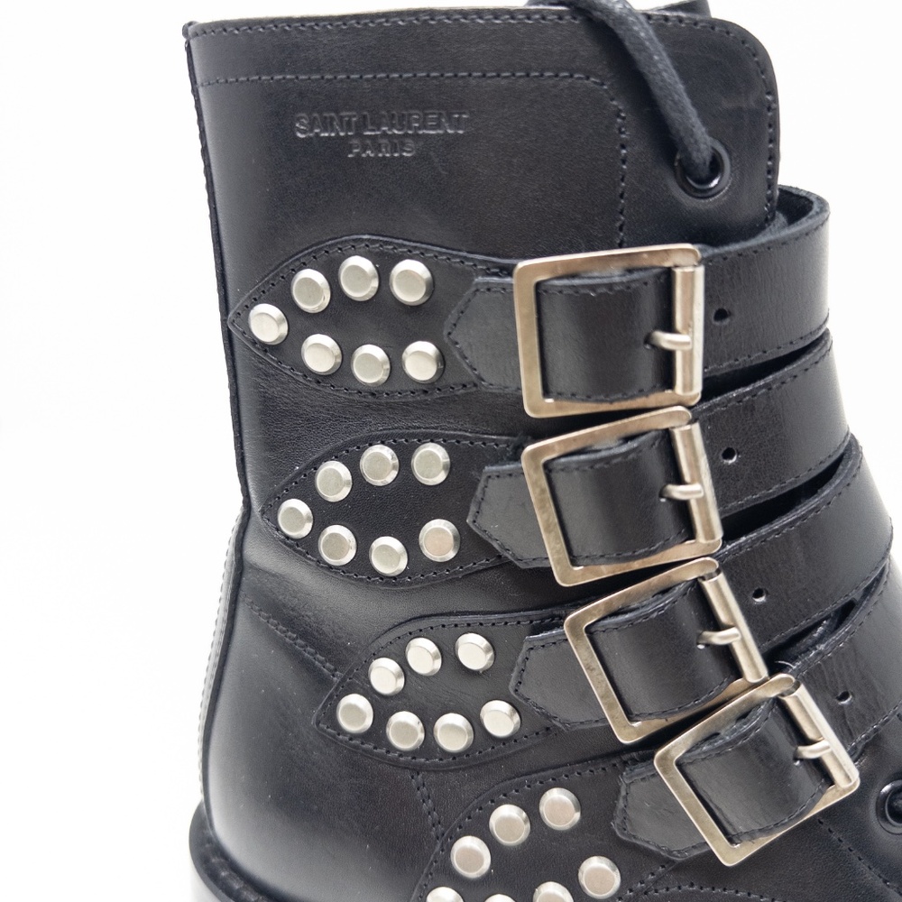 Yves Saint Laurent Black Leather Ranger Boots size 37 EU - Picture 5 of 7